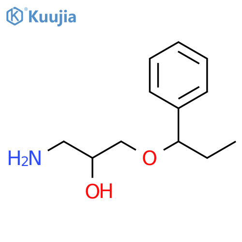 1-amino-3-(1-phenylpropoxy)propan-2-ol structure
