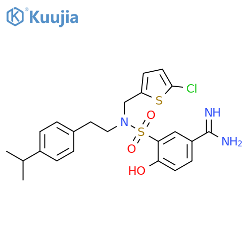 Benzenecarboximidamide,3-[[[(5-chloro-2-thienyl)methyl][2-[4-(1-methylethyl)phenyl]ethyl]amino]sulfonyl]-4-hydroxy- structure