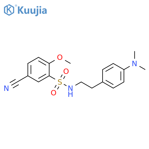 Benzenesulfonamide,5-cyano-N-[2-[4-(dimethylamino)phenyl]ethyl]-2-methoxy- structure