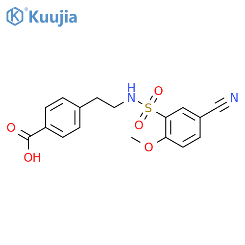 Benzoic acid, 4-[2-[[(5-cyano-2-methoxyphenyl)sulfonyl]amino]ethyl]- structure