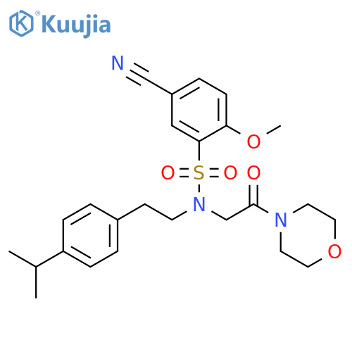 Morpholine,4-[[[(5-cyano-2-methoxyphenyl)sulfonyl][2-[4-(1-methylethyl)phenyl]ethyl]amino]acetyl]- structure