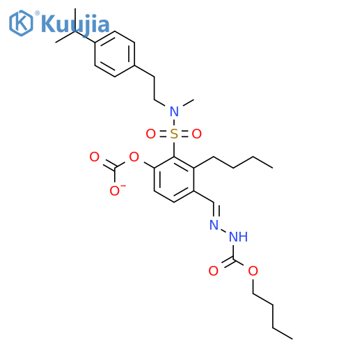 CARBONIC ACID, BUTYL4-[[(BUTOXYCARBONYL)AMINO]IMINOMETHYL]-2-[[METHYL[2-[4-(1-METHYLETHYL)PHENYL]ETHYL]AMINO]SULFONYL]PHENYL ESTER structure