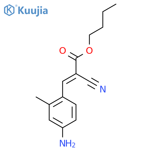 2-Propenoic acid, 3-(4-amino-2-methylphenyl)-2-cyano-, butyl ester structure