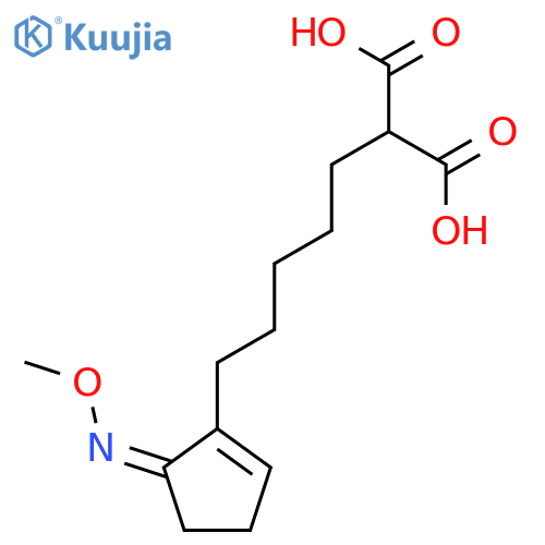 Propanedioic acid, [5-[5-(methoxyimino)-1-cyclopenten-1-yl]pentyl]- structure