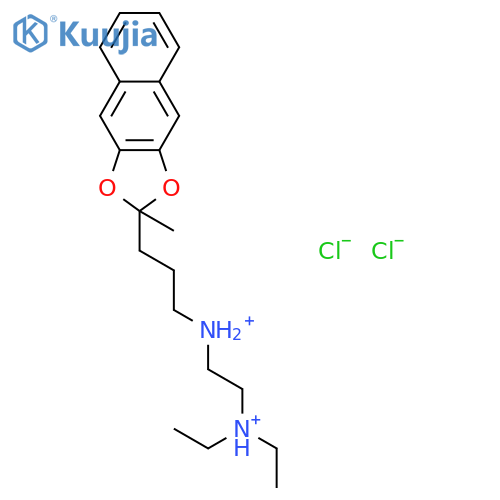 N,N-diethyl-N'-[3-(2-methylnaphtho[2,3-d][1,3]dioxol-2-yl)propyl]ethane-1,2-diaminium dichloride structure