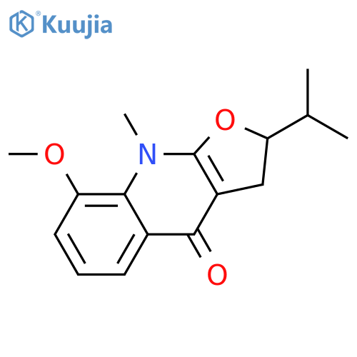 8-methoxy-9-methyl-2-propan-2-yl-2,3-dihydrofuro[2,3-b]quinolin-4-one structure