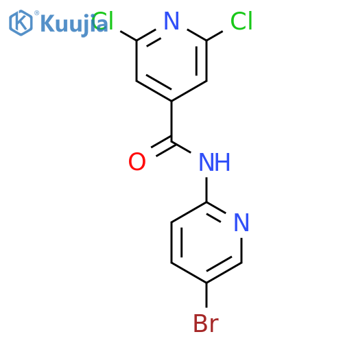 4-Pyridinecarboxamide, N-(5-bromo-2-pyridinyl)-2,6-dichloro- structure