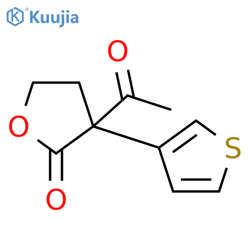2(3H)-Furanone, 3-acetyldihydro-3-(3-thienyl)-, (+)- structure