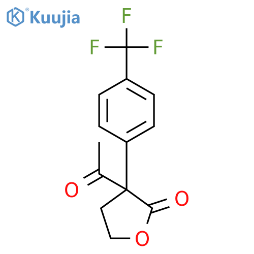 2(3H)-Furanone, 3-acetyldihydro-3-[4-(trifluoromethyl)phenyl]-, (-)- structure