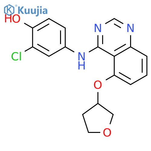 PHENOL, 2-CHLORO-4-[[5-[(TETRAHYDRO-3-FURANYL)OXY]-4-QUINAZOLINYL]AMINO]- structure