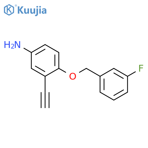 BENZENAMINE, 3-ETHYNYL-4-[(3-FLUOROPHENYL)METHOXY]- structure