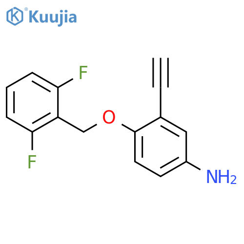 BENZENAMINE, 4-[(2,6-DIFLUOROPHENYL)METHOXY]-3-ETHYNYL- structure