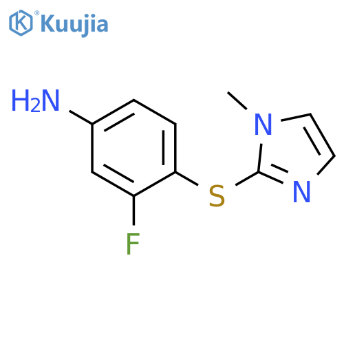 Benzenamine, 3-fluoro-4-[(1-methyl-1H-imidazol-2-yl)thio]- structure