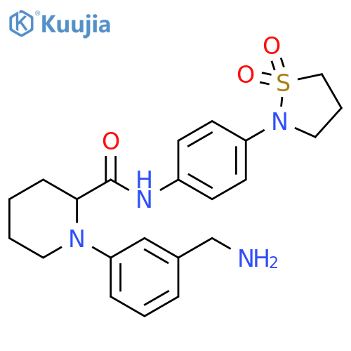 2-Piperidinecarboxamide,1-[3-(aminomethyl)phenyl]-N-[4-(1,1-dioxido-2-isothiazolidinyl)phenyl]- structure