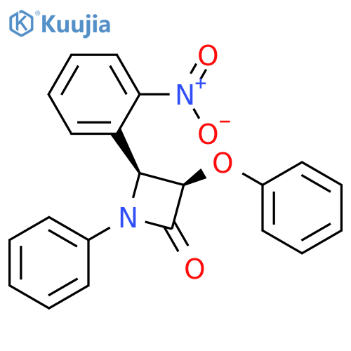 2-Azetidinone, 4-(2-nitrophenyl)-3-phenoxy-1-phenyl-, (3R,4S)-rel- structure