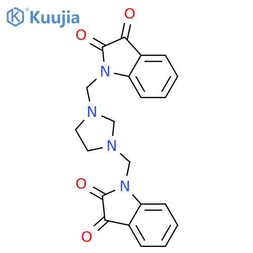 1,1'-(imidazolidine-1,3-diyldimethanediyl)bis(1H-indole-2,3-dione) structure