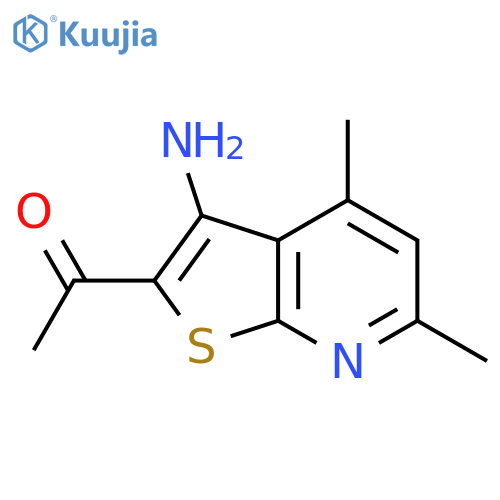 1-{3-amino-4,6-dimethylthieno2,3-bpyridin-2-yl}ethan-1-one structure