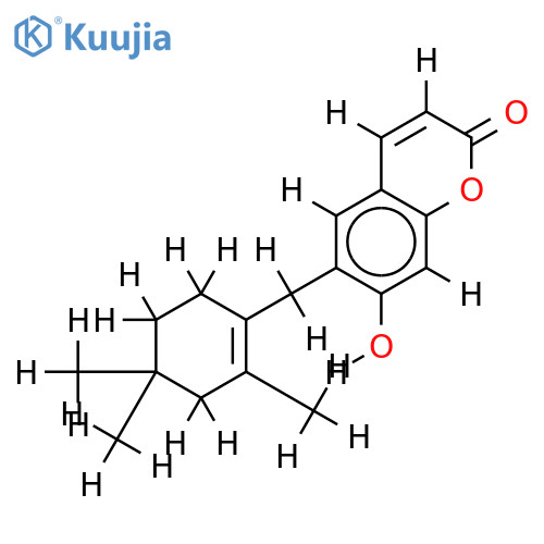 6-(7-beta-cyclolavandulyl)-7-hydroxycoumarin structure