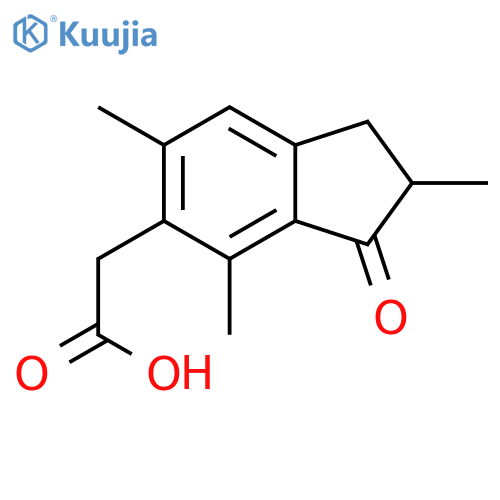 [(2R)-2,4,6-trimethyl-3-oxo-2,3-dihydro-1H-inden-5-yl]acetic acid structure