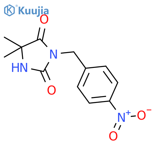 5,5-Dimethyl-3-(4-nitrobenzyl)imidazolidine-2,4-dione structure