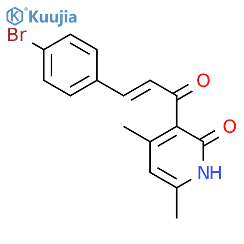 3-[(2E)-3-(4-bromophenyl)prop-2-enoyl]-4,6-dimethylpyridin-2(1H)-one structure