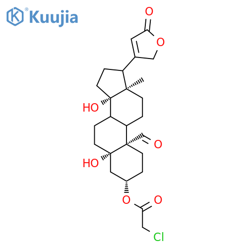 (3beta,5beta,8xi,9xi,17xi)-3-[(chloroacetyl)oxy]-5,14-dihydroxy-19-oxocard-20(22)-enolide structure