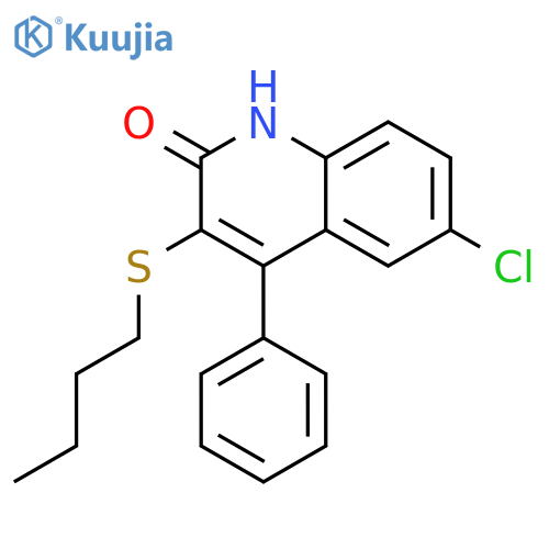 2(1H)-Quinolinone, 3-(butylthio)-6-chloro-4-phenyl- structure