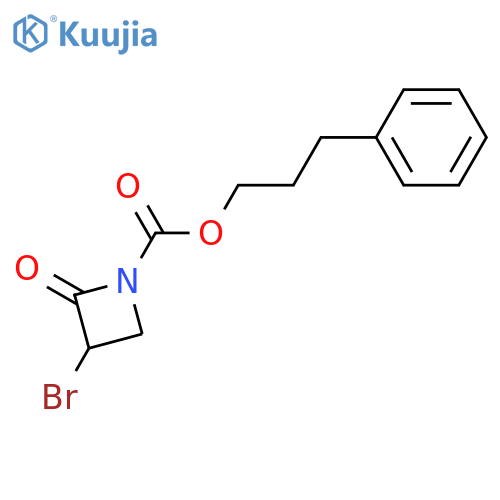1-AZETIDINECARBOXYLIC ACID, 3-BROMO-2-OXO-, 3-PHENYLPROPYL ESTER structure
