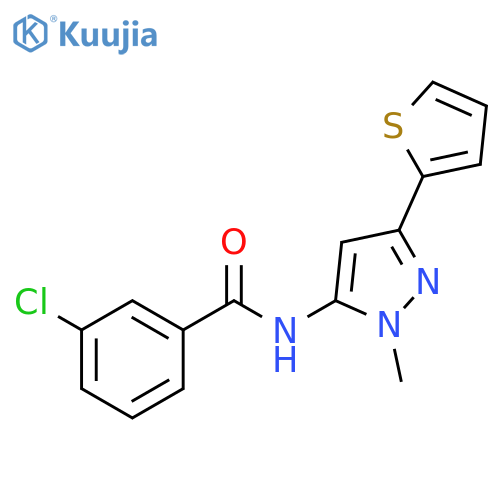 Benzamide, 3-chloro-N-[1-methyl-3-(2-thienyl)-1H-pyrazol-5-yl]- structure