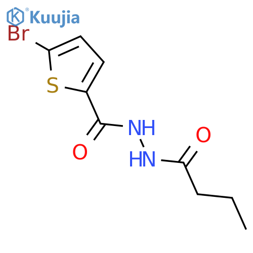 2-THIOPHENECARBOXYLIC ACID, 5-BROMO-, 2-(1-OXOBUTYL)HYDRAZIDE structure