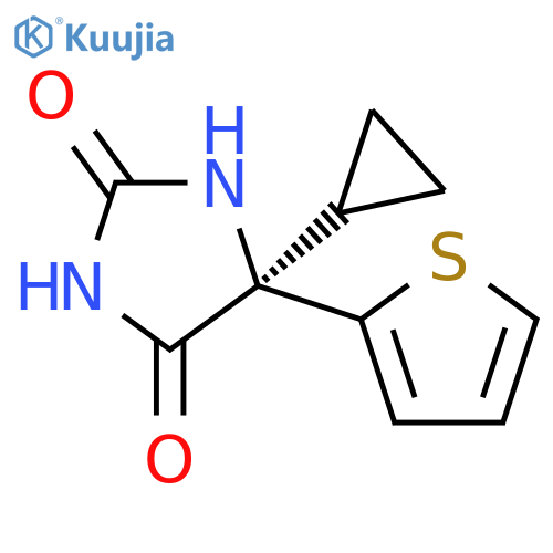 2,4-Imidazolidinedione, 5-cyclopropyl-5-(2-thienyl)-, (5R)- structure