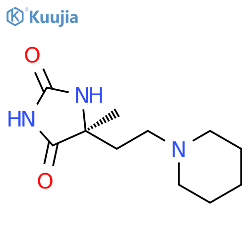 2,4-Imidazolidinedione, 5-methyl-5-[2-(1-piperidinyl)ethyl]-, (5S)- structure