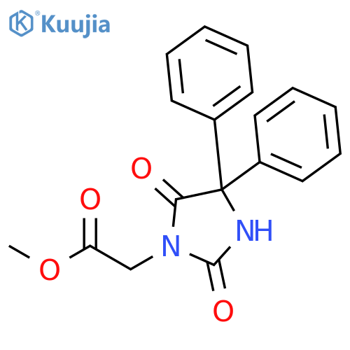 1-Imidazolidineacetic acid, 2,5-dioxo-4,4-diphenyl-, methyl ester structure