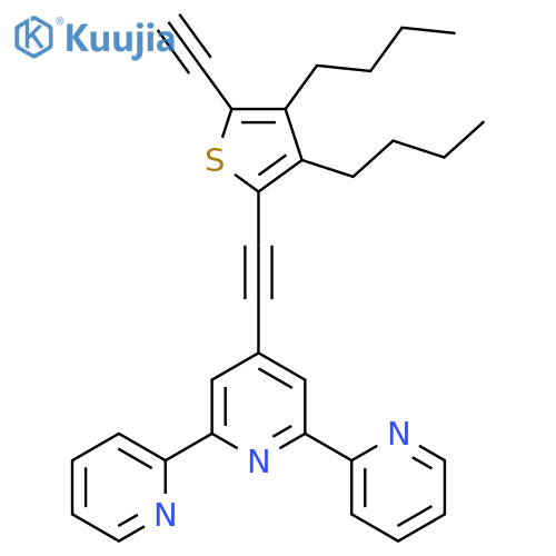 2,2':6',2''-Terpyridine, 4'-[(3,4-dibutyl-5-ethynyl-2-thienyl)ethynyl]- structure