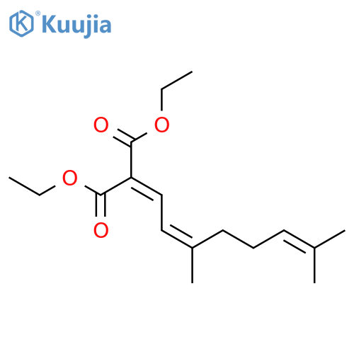 Propanedioic acid, (3,7-dimethyl-2,6-octadienylidene)-, diethyl ester structure