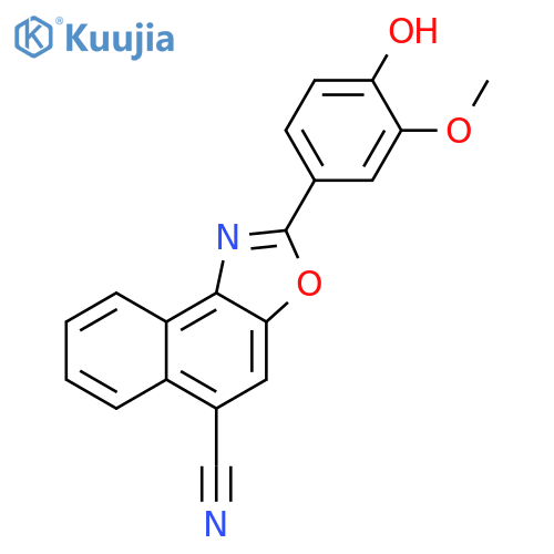 Naphth[1,2-d]oxazole-5-carbonitrile, 2-(4-hydroxy-3-methoxyphenyl)- structure