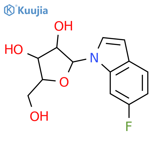 1H-Indole, 6-fluoro-1-b-D-ribofuranosyl- structure