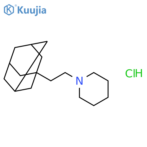 1-[2-(tricyclo[3.3.1.1~3,7~]dec-1-yl)ethyl]piperidine hydrochloride (1:1) structure