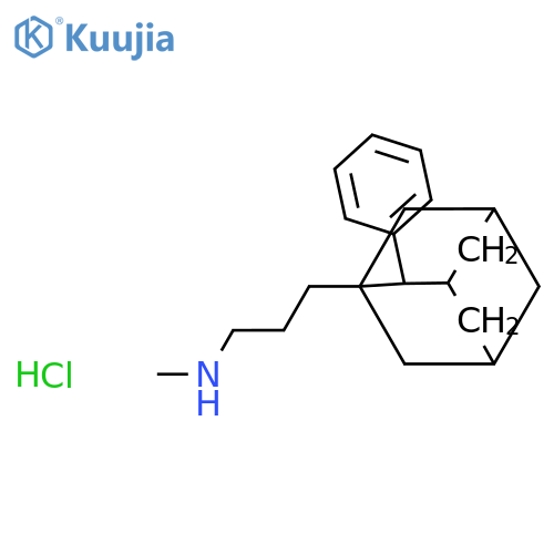 N-methyl-3-(2-phenyltricyclo[3.3.1.1~3,7~]dec-1-yl)propan-1-amine hydrochloride (1:1) structure