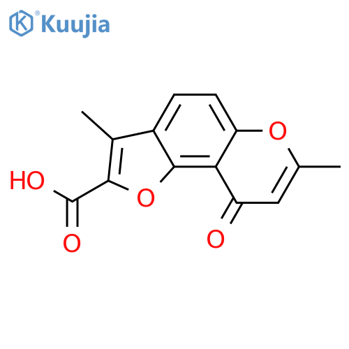 9H-Furo[2,3-f][1]benzopyran-2-carboxylic acid, 3,7-dimethyl-9-oxo- structure