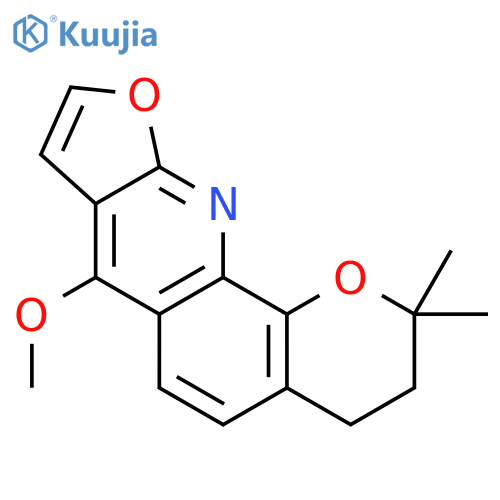 7-methoxy-2,2-dimethyl-3,4-dihydro-2H-furo[2,3-b]pyrano[3,2-h]quinoline structure