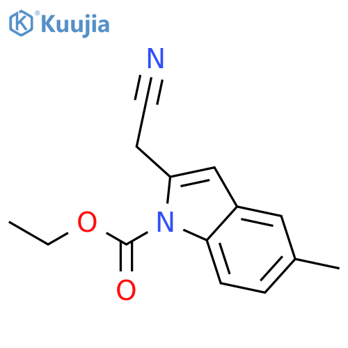 1H-Indole-1-carboxylic acid, 2-(cyanomethyl)-5-methyl-, ethyl ester structure