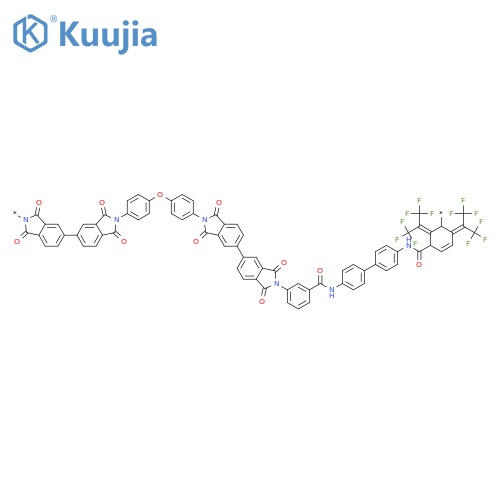 Poly[(1,3-dihydro-1,3-dioxo-2H-isoindole-2,5-diyl)[2,2,2-trifluoro-1-(trifluoromethyl)ethylidene](1,3-dihydro-1,3-dioxo-2H-isoindole-5,2-diyl)-1,4-phenyleneoxy-1,4-phenylene(1,3-dihydro-1,3-dioxo-2H-isoindole-2,5-diyl)[2,2,2-trifluoro-1-(trifluoromethyl)ethylidene](1,3-dihydro-1,3-dioxo-2H-isoindole-5,2-diyl)-1,3-phenylenecarbonylimino[1,1'-biphenyl]-4,4'-diyliminocarbonyl-1,3-phenylene] structure
