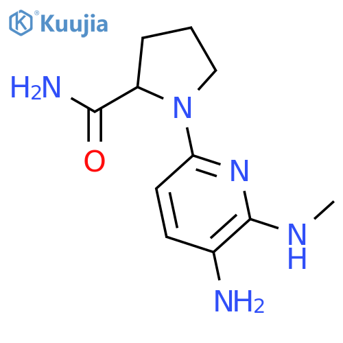 2-Pyrrolidinecarboxamide, 1-[5-amino-6-(methylamino)-2-pyridinyl]- structure