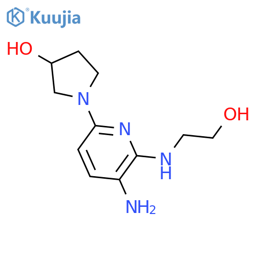 3-Pyrrolidinol, 1-[5-amino-6-[(2-hydroxyethyl)amino]-2-pyridinyl]- structure