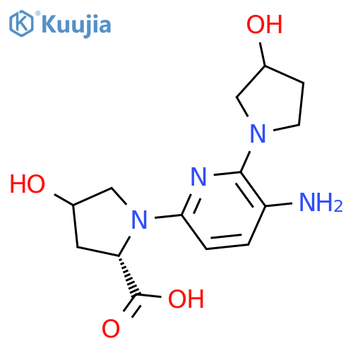 Proline, 1-[5-amino-6-(3-hydroxy-1-pyrrolidinyl)-2-pyridinyl]-4-hydroxy- structure