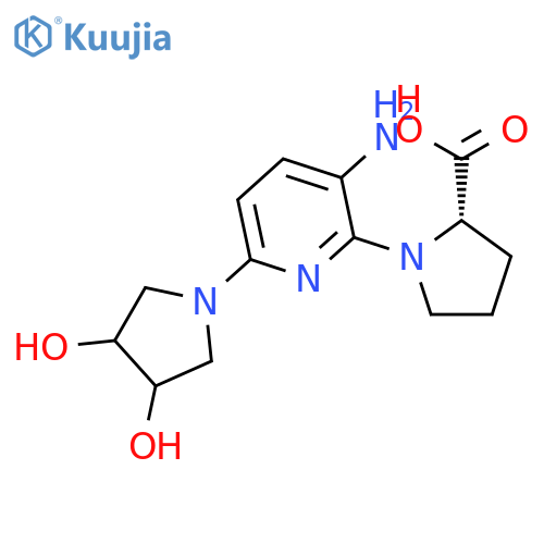 PROLINE, 1-[3-AMINO-6-(3,4-DIHYDROXY-1-PYRROLIDINYL)-2-PYRIDINYL]- structure