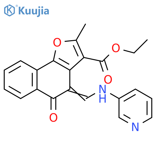 ethyl (4Z)-2-methyl-5-oxo-4-{(pyridin-3-yl)aminomethylidene}-4H,5H-naphtho1,2-bfuran-3-carboxylate structure