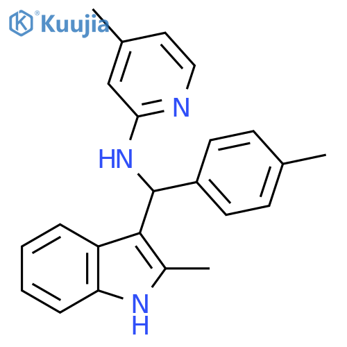 4-methyl-N-(2-methyl-1H-indol-3-yl)(4-methylphenyl)methylpyridin-2-amine structure