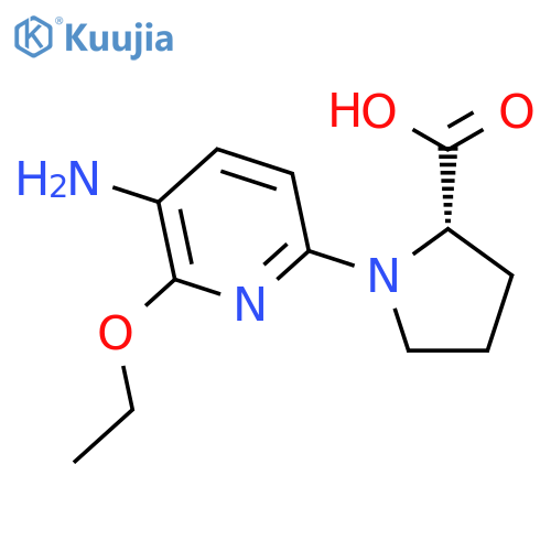 Proline, 1-(5-amino-6-ethoxy-2-pyridinyl)- structure